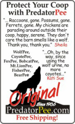 Wolf Urine for Chicken Coops